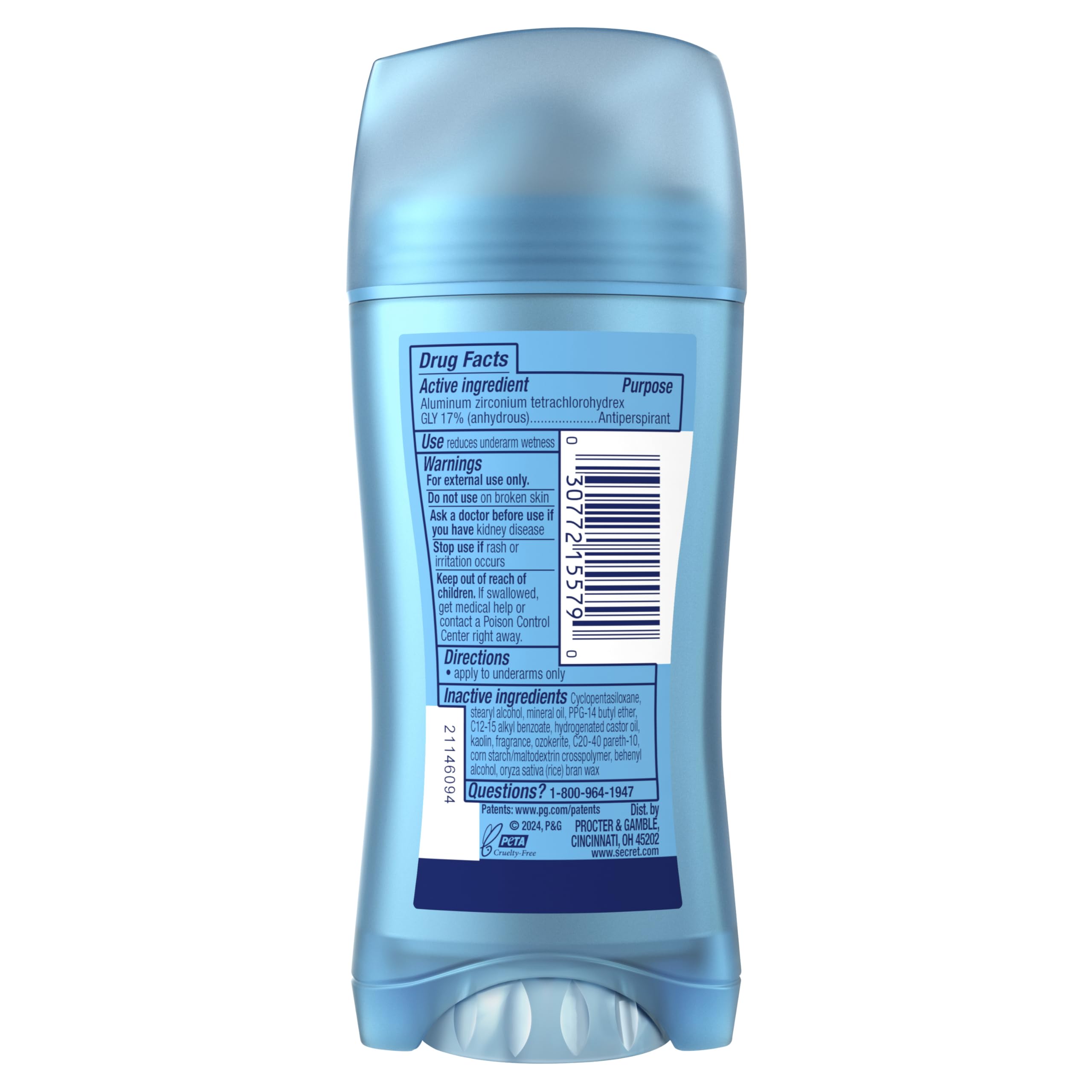 Secret 2.6 oz travel-size for on-the-go daily routine