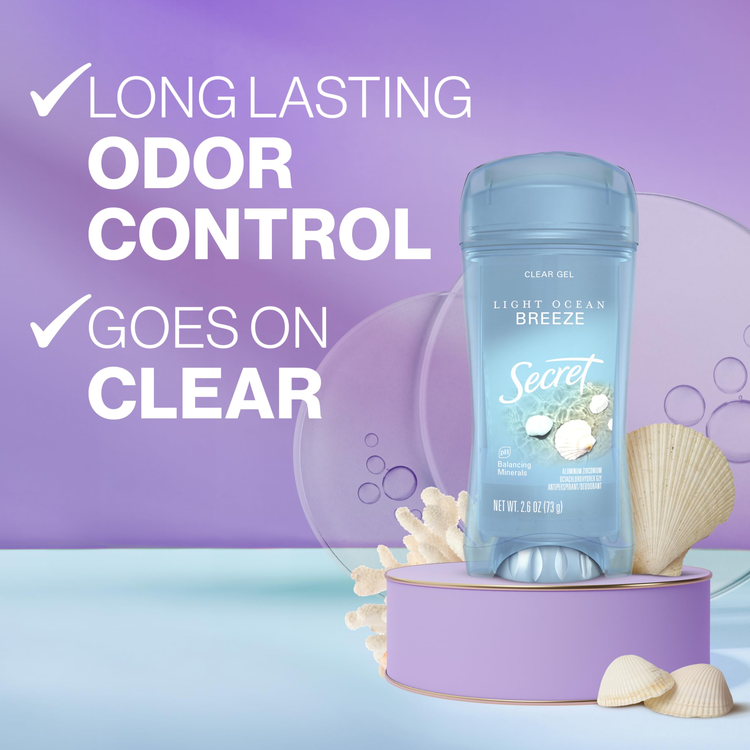 Secret Fresh 72-hour odor protection graphic highlights long-lasting freshness