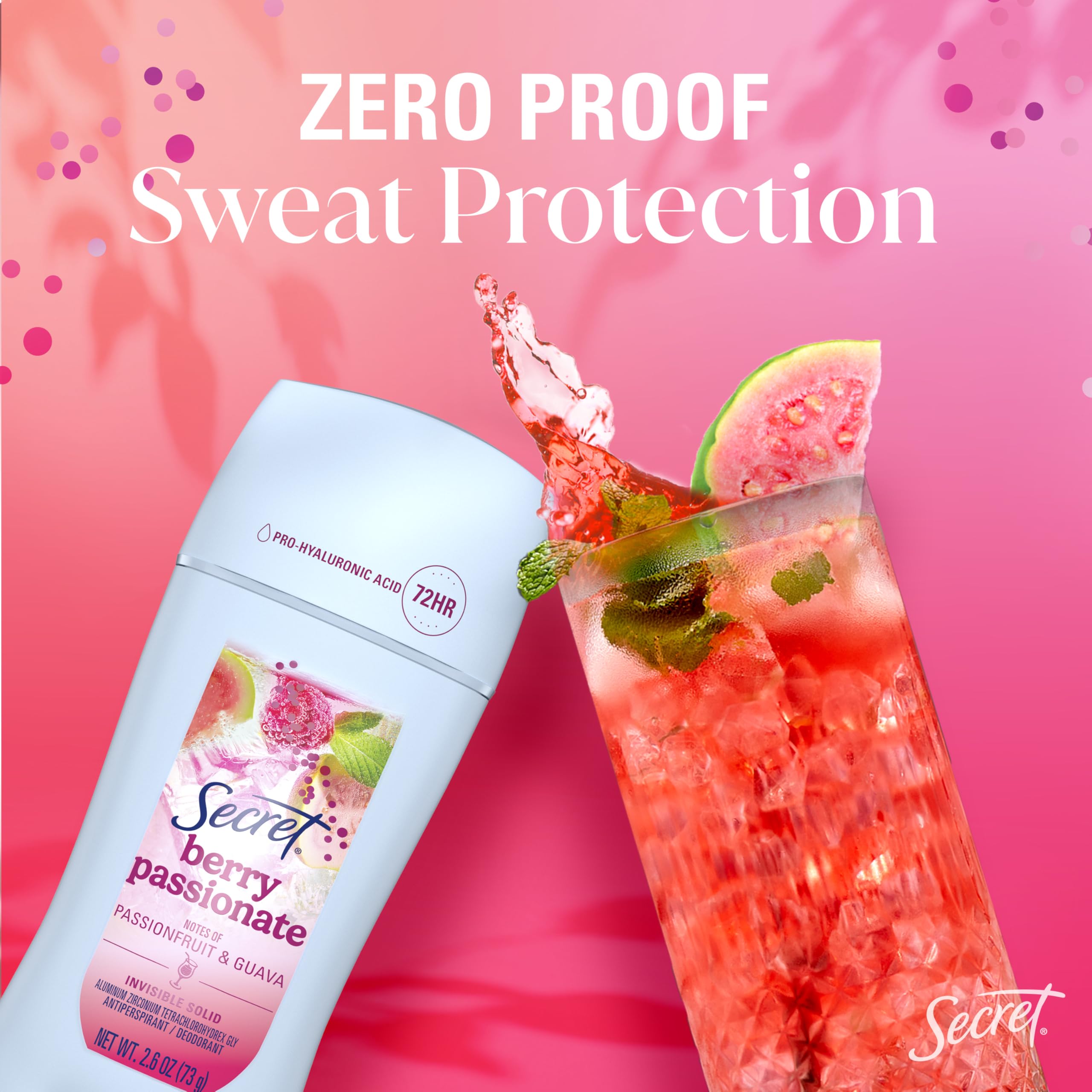 Secret Fresh antiperspirant Berry Passionate cruelty-free logo emphasizes ethical choice