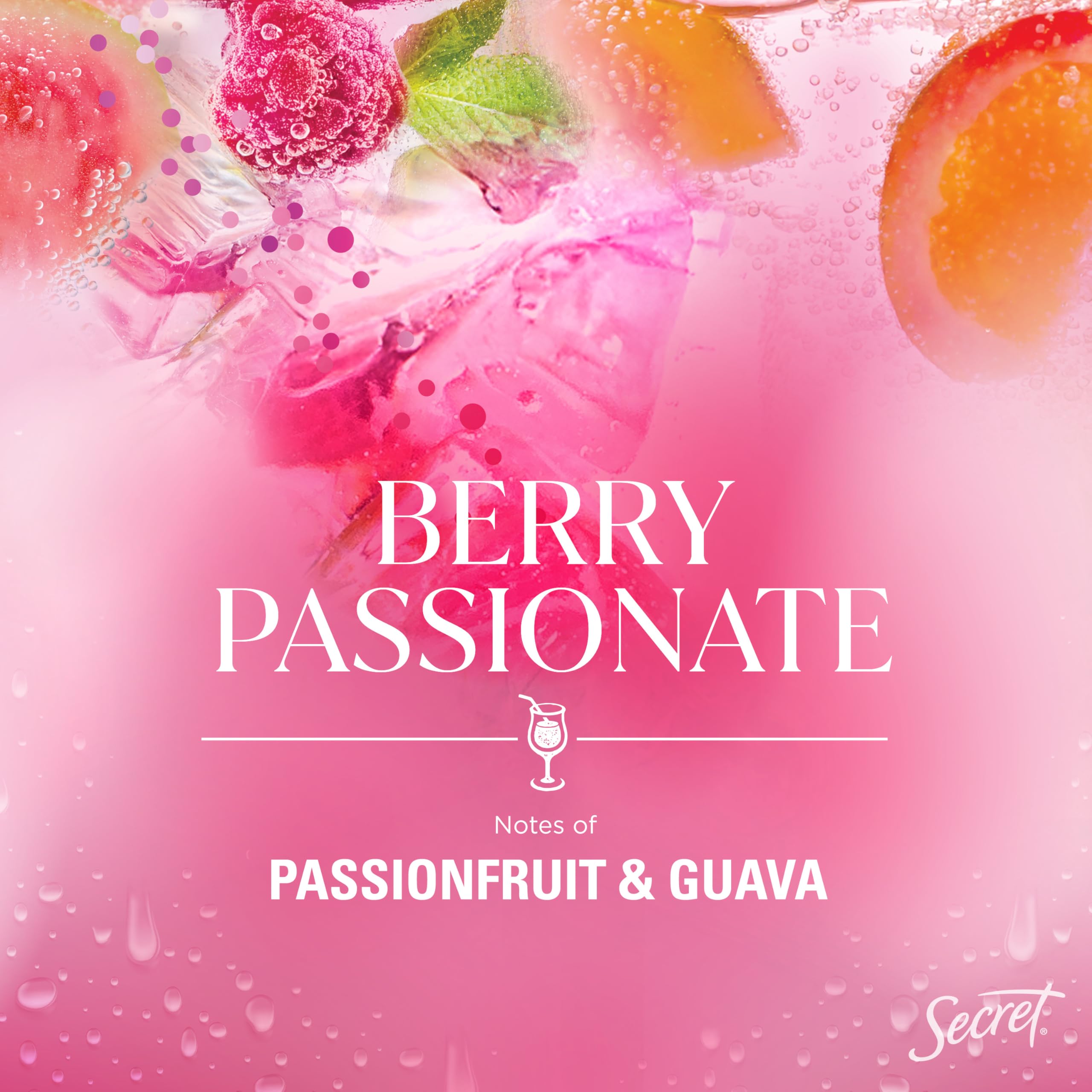 Secret Fresh antiperspirant Berry Passionate pro-hyaluronic concept visual suggesting skin support