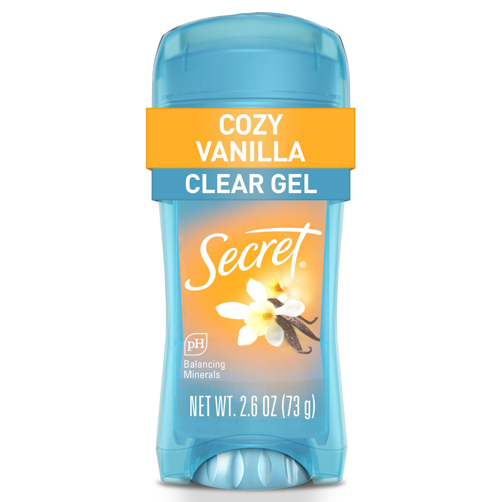 Secret Fresh antiperspirant clear gel application for instant freshness and no residue on skin.