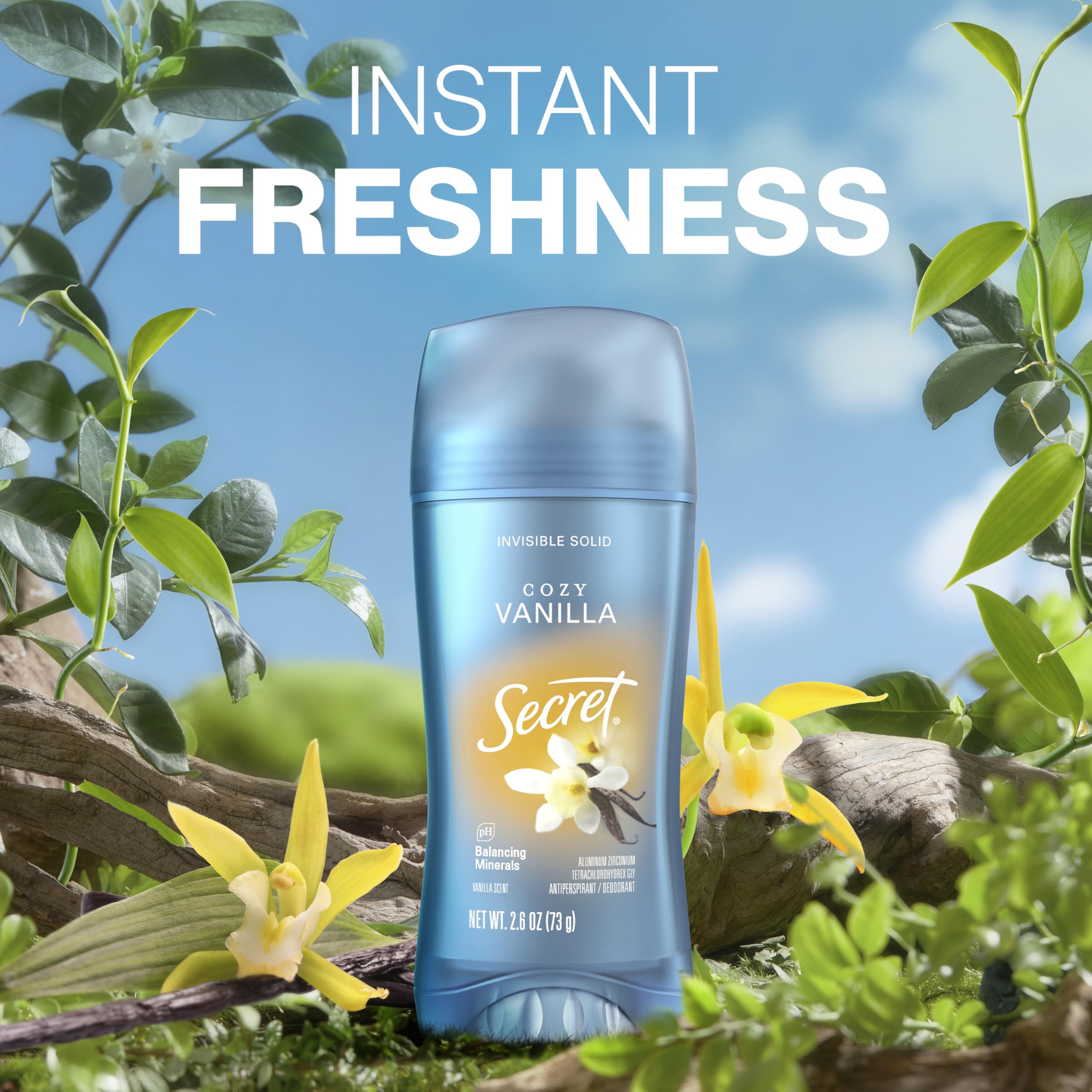 Secret Fresh bottle angled view for easy, on-the-go use.