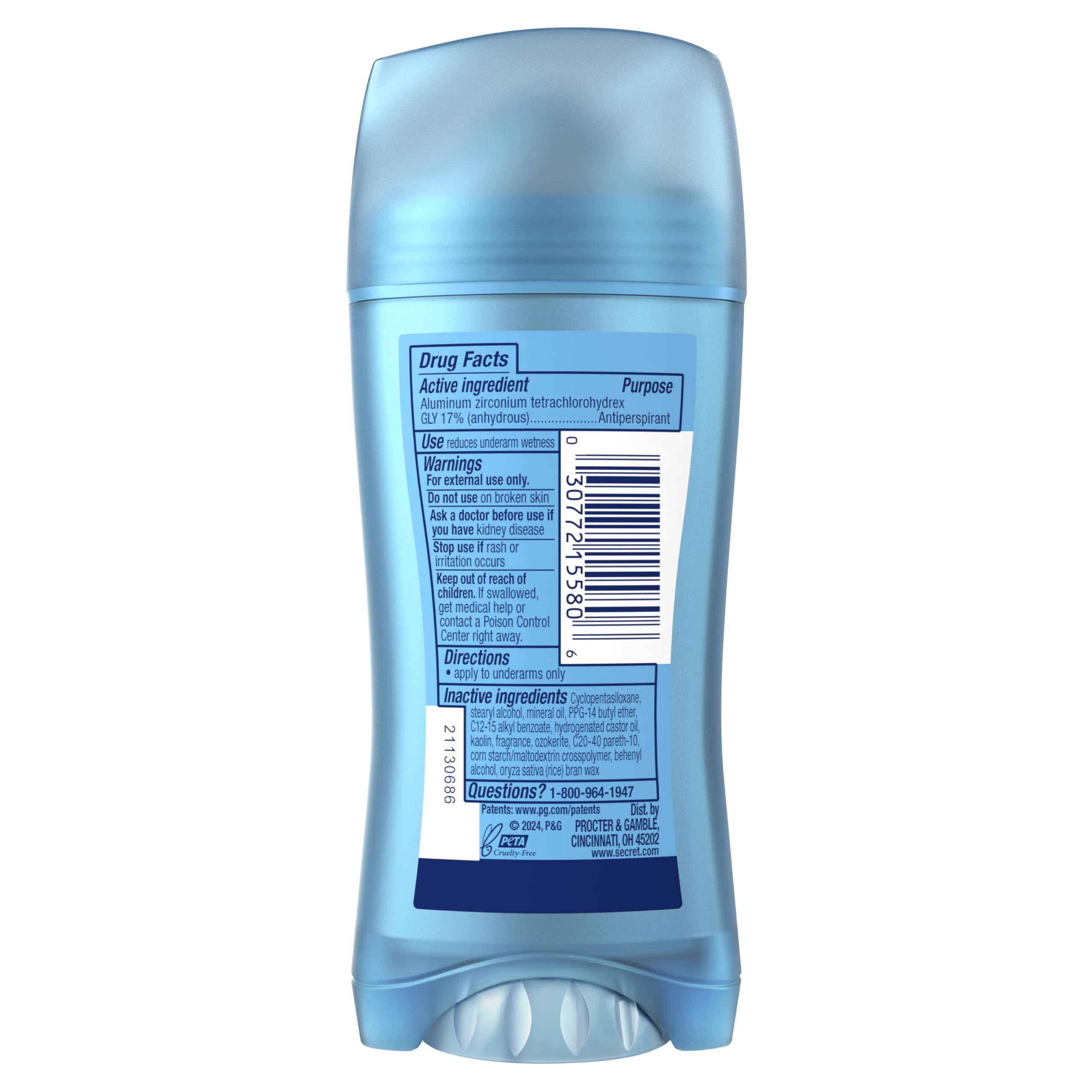 Secret Fresh clear finish on skin suggesting invisible protection