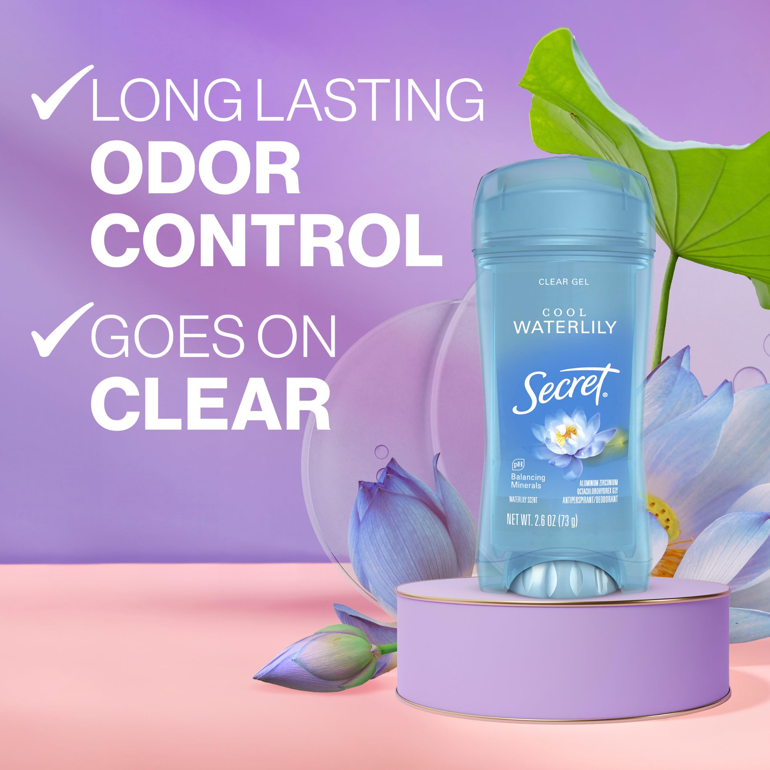 Secret Fresh clear gel deodorant applying smoothly for mess-free wear.