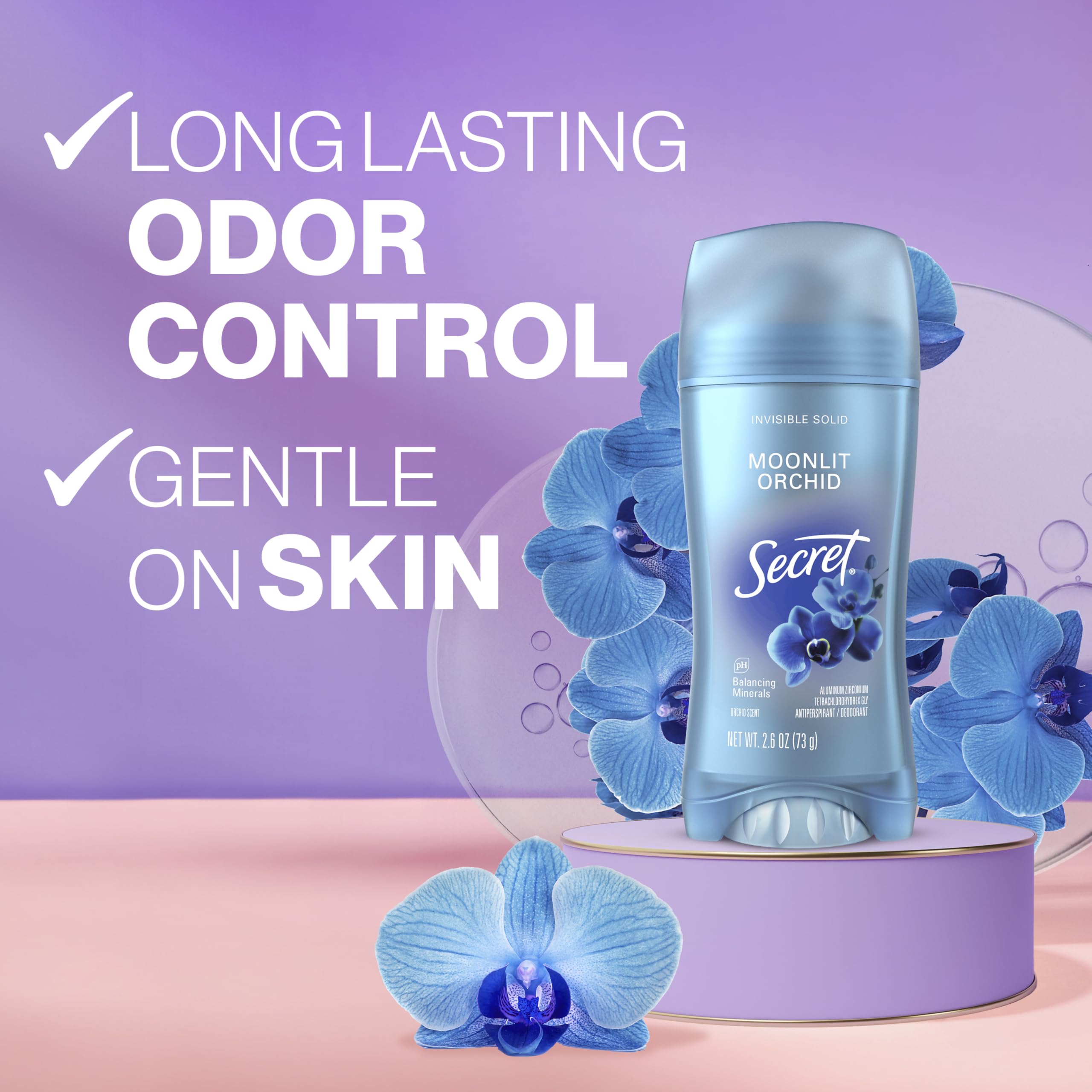 Secret Fresh invisible solid application swipe for smooth, fast protection