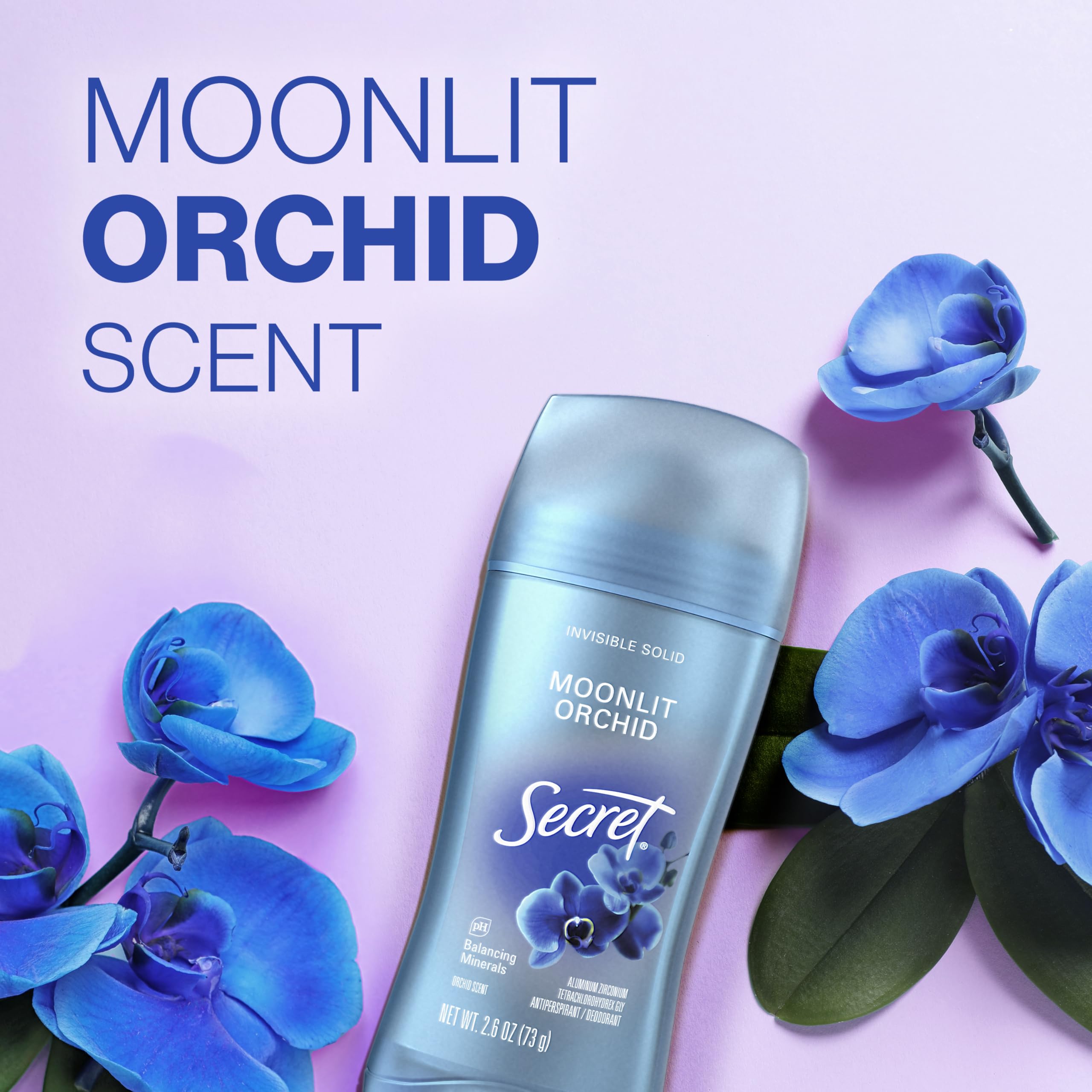 Secret logo on stick confirms reliable daily-use deodorant