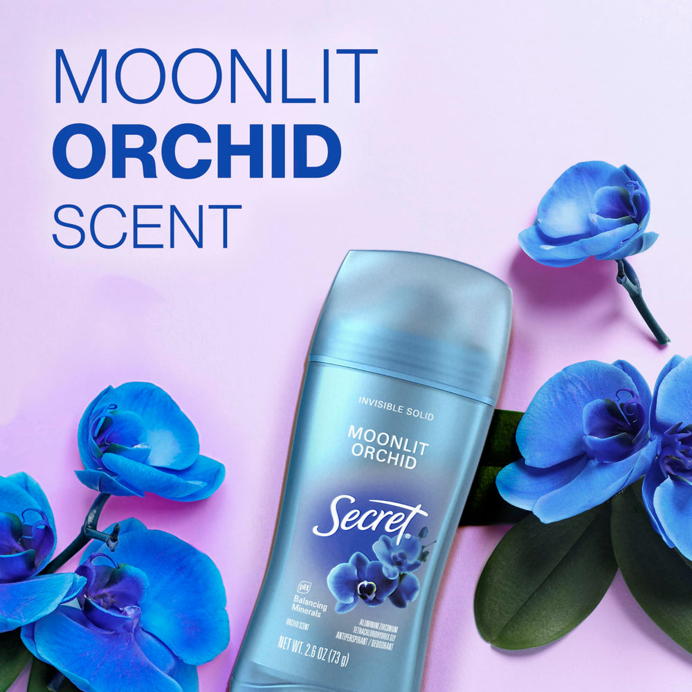 Secret logo on stick confirms reliable daily-use deodorant