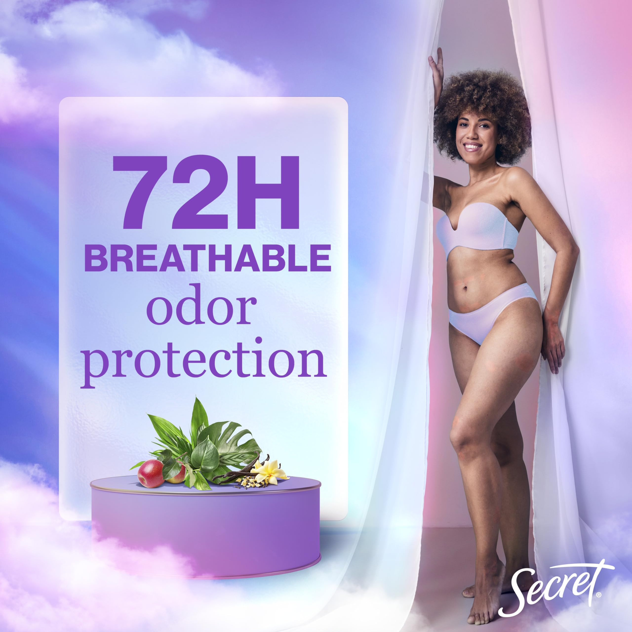 Secret Fresh mineral balance label close-up emphasizing pH-balancing minerals.