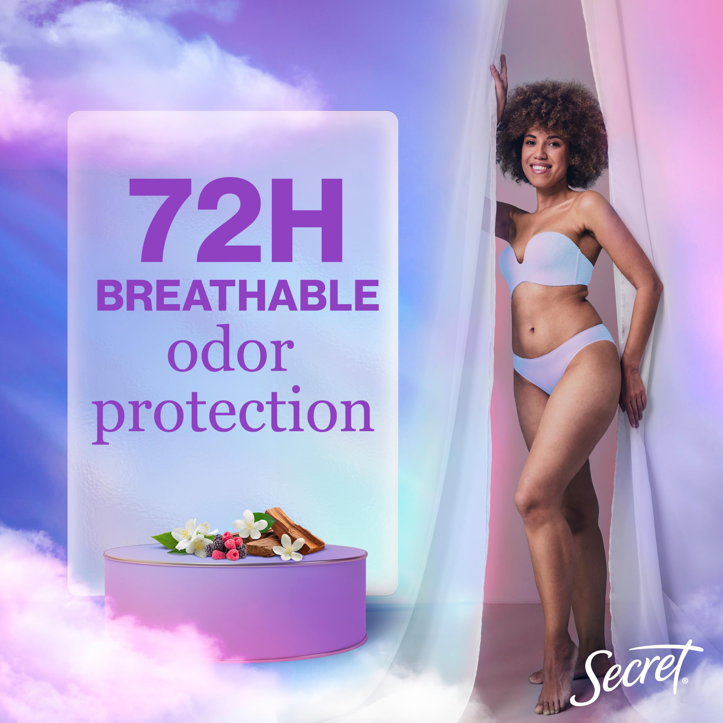 Secret Fresh odor protection up to 72 hours keeps you fresh.