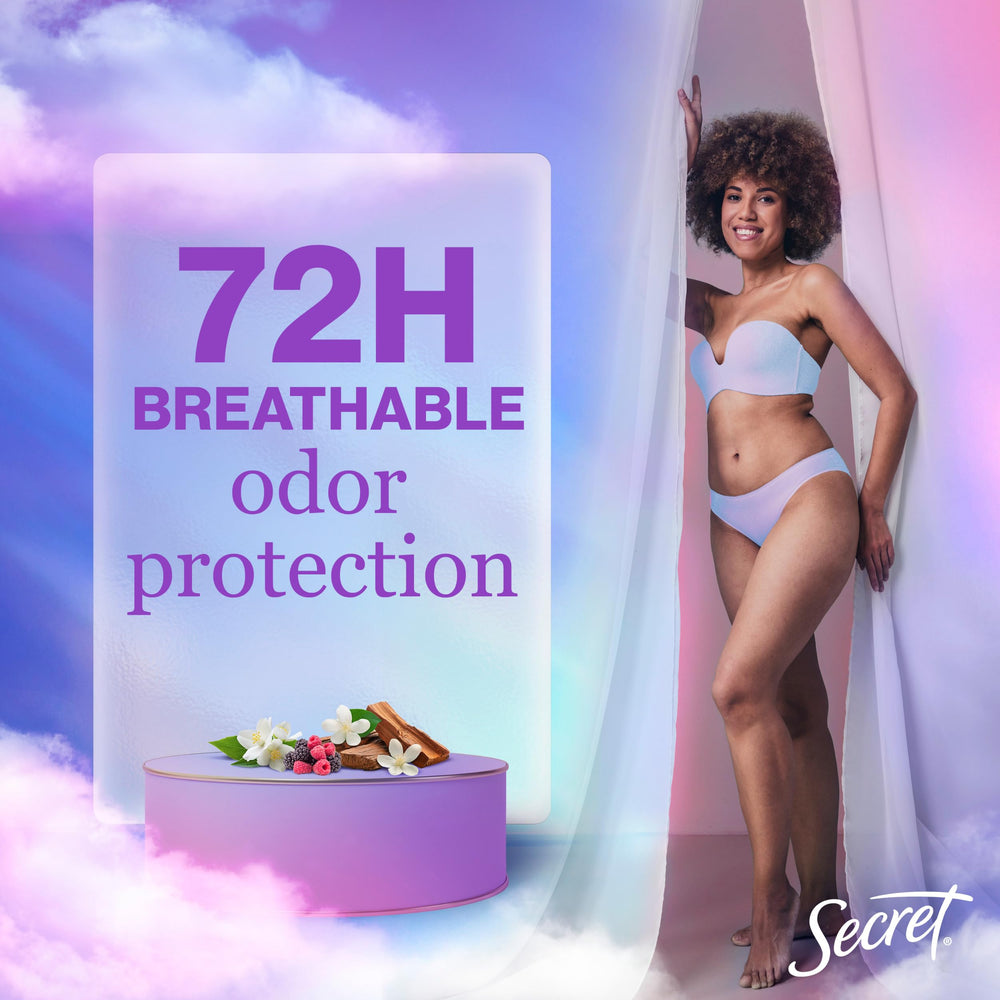 Secret Fresh odor protection up to 72 hours keeps you fresh.