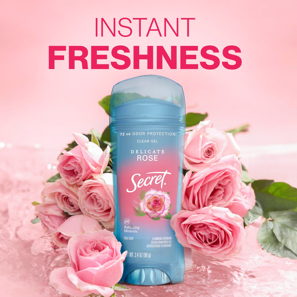 Secret Fresh packaging front highlights 72-hour odor protection for busy days.