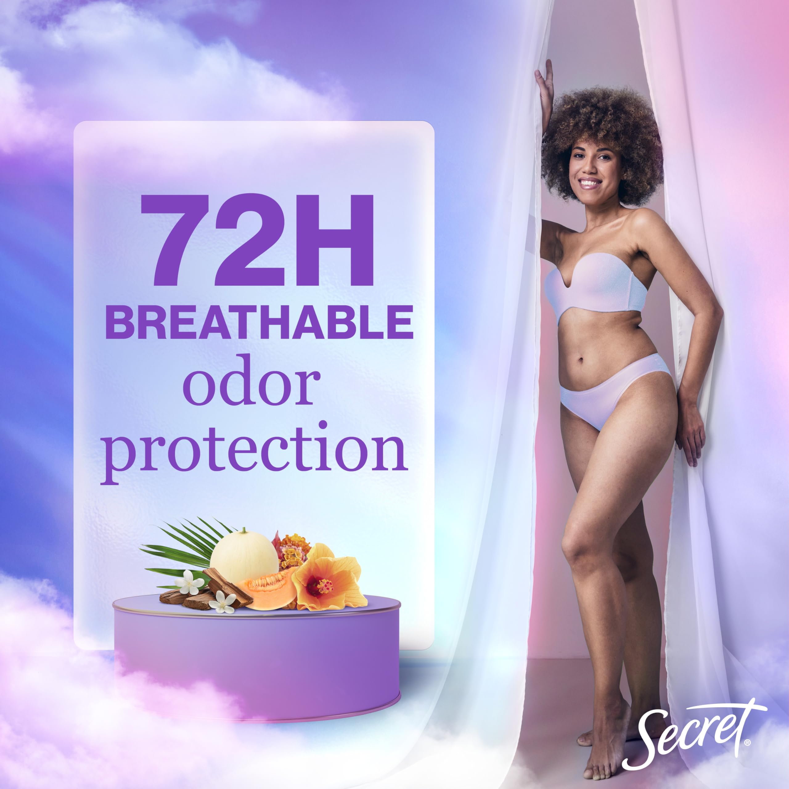 Secret Fresh tropical hibiscus scent for daily use.