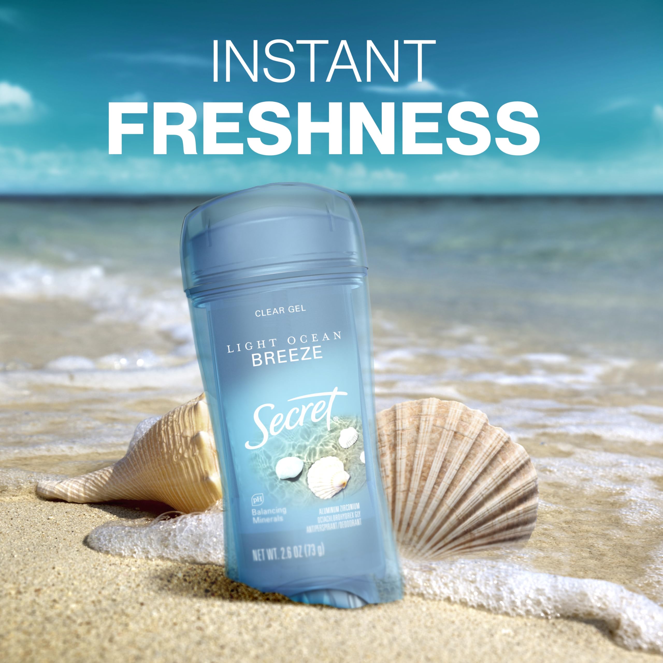 Secret Fresh underarm application scene shows smooth, residue-free use