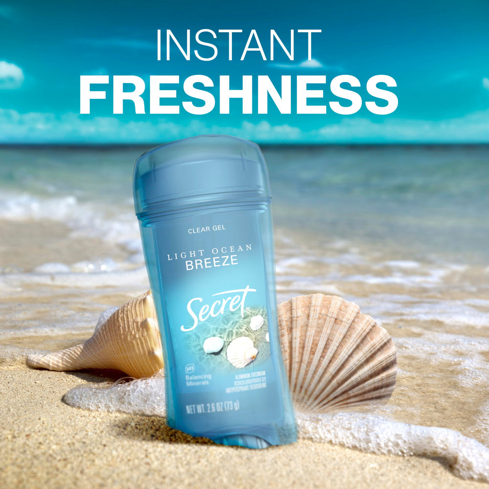 Secret Fresh underarm application scene shows smooth, residue-free use