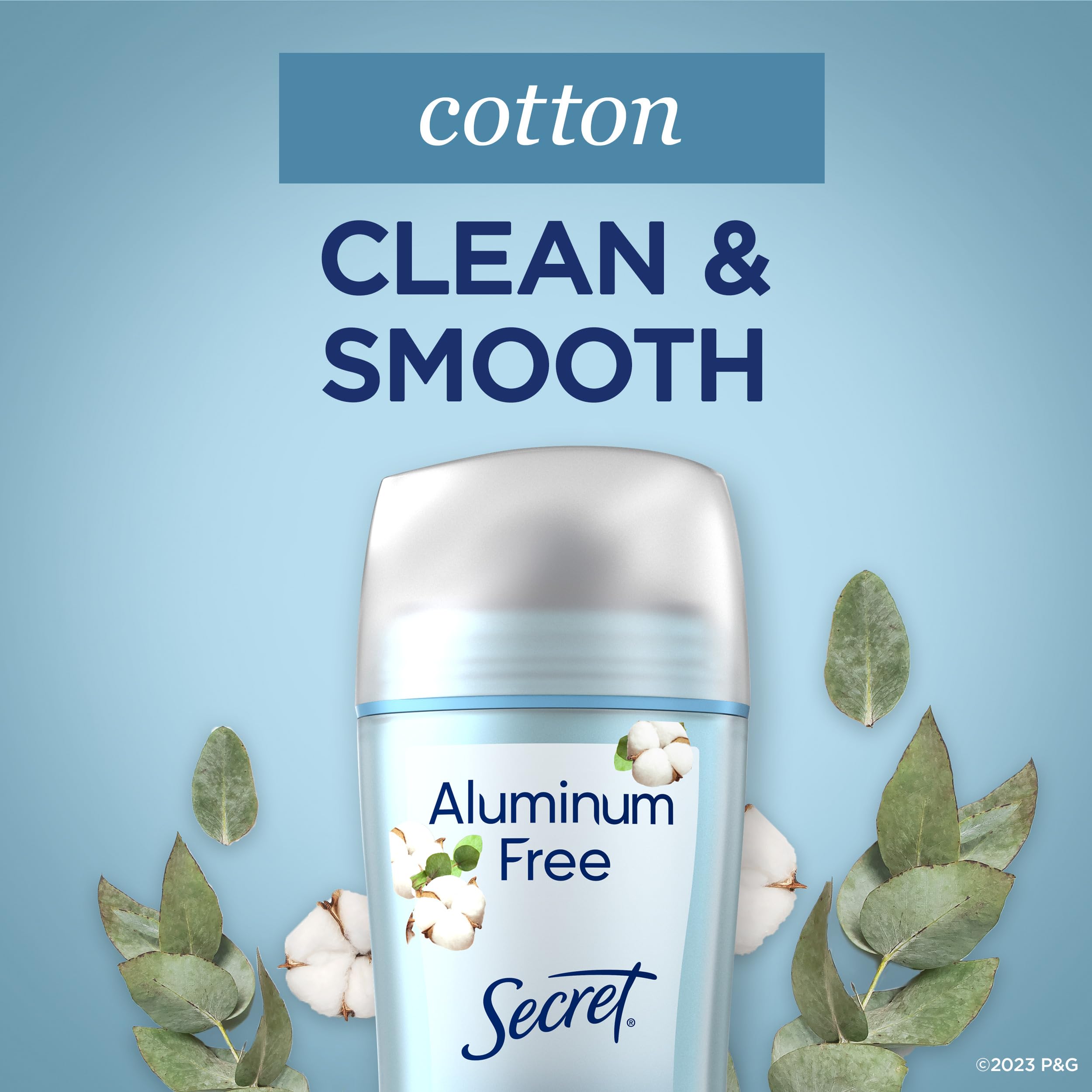 No aluminum salts visual emphasis on Secret deodorant