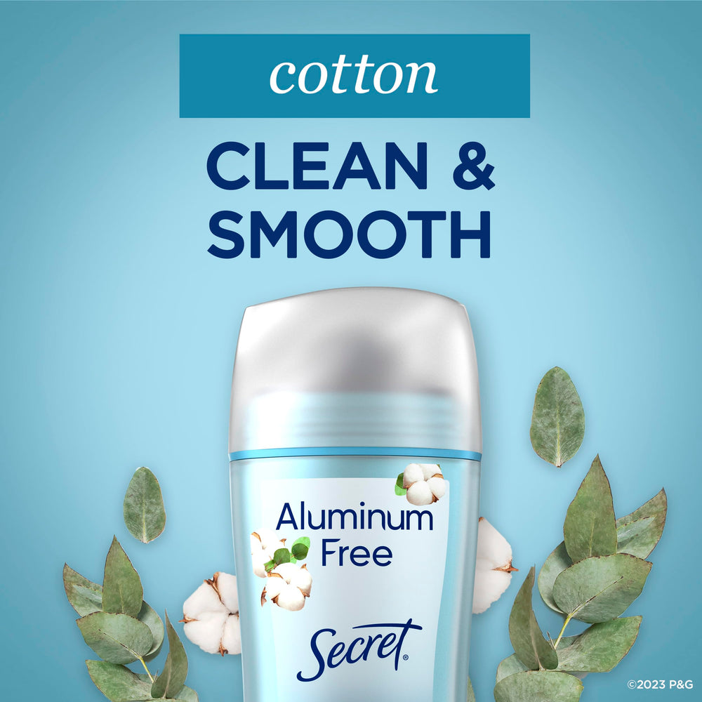 No aluminum salts visual emphasis on Secret deodorant