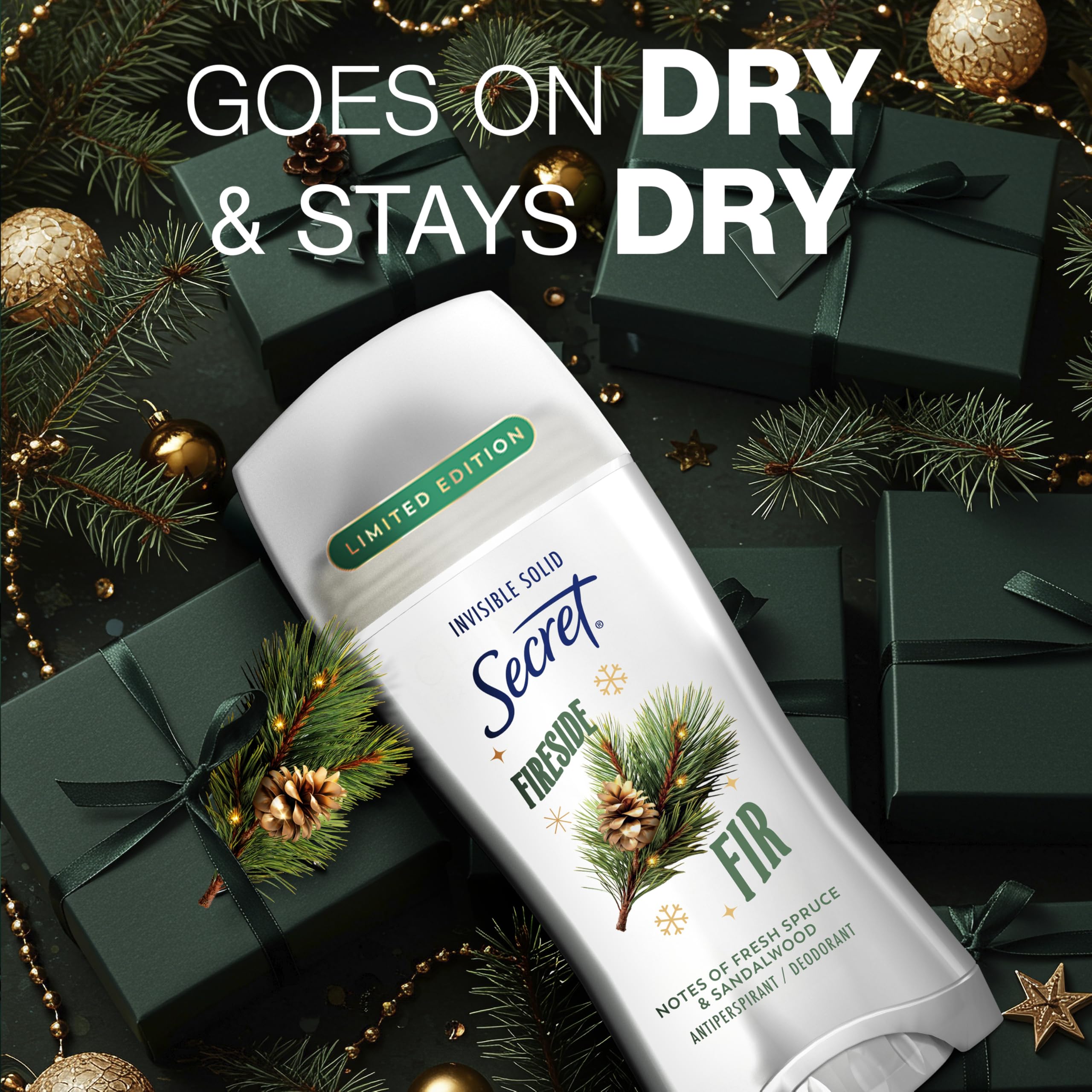Secret Odor Protection 72-hr badge indicates extended protection