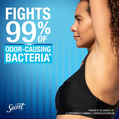 Secret Outlast 72-hour protection graphic highlights extended odor defense.