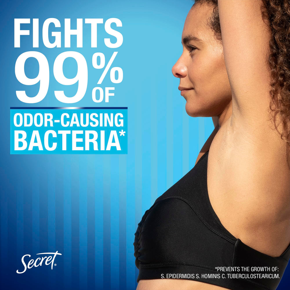 Secret Outlast application on skin showcasing quick-dry formula.