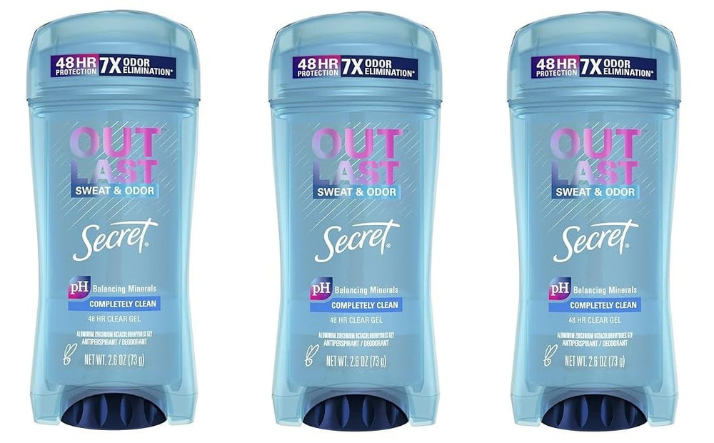 Secret Outlast clear gel bottle delivers 48-hour odor protection for active days
