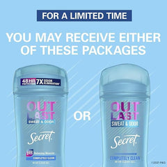 Application under the arm with Secret Outlast clear gel for a quick-drying feel