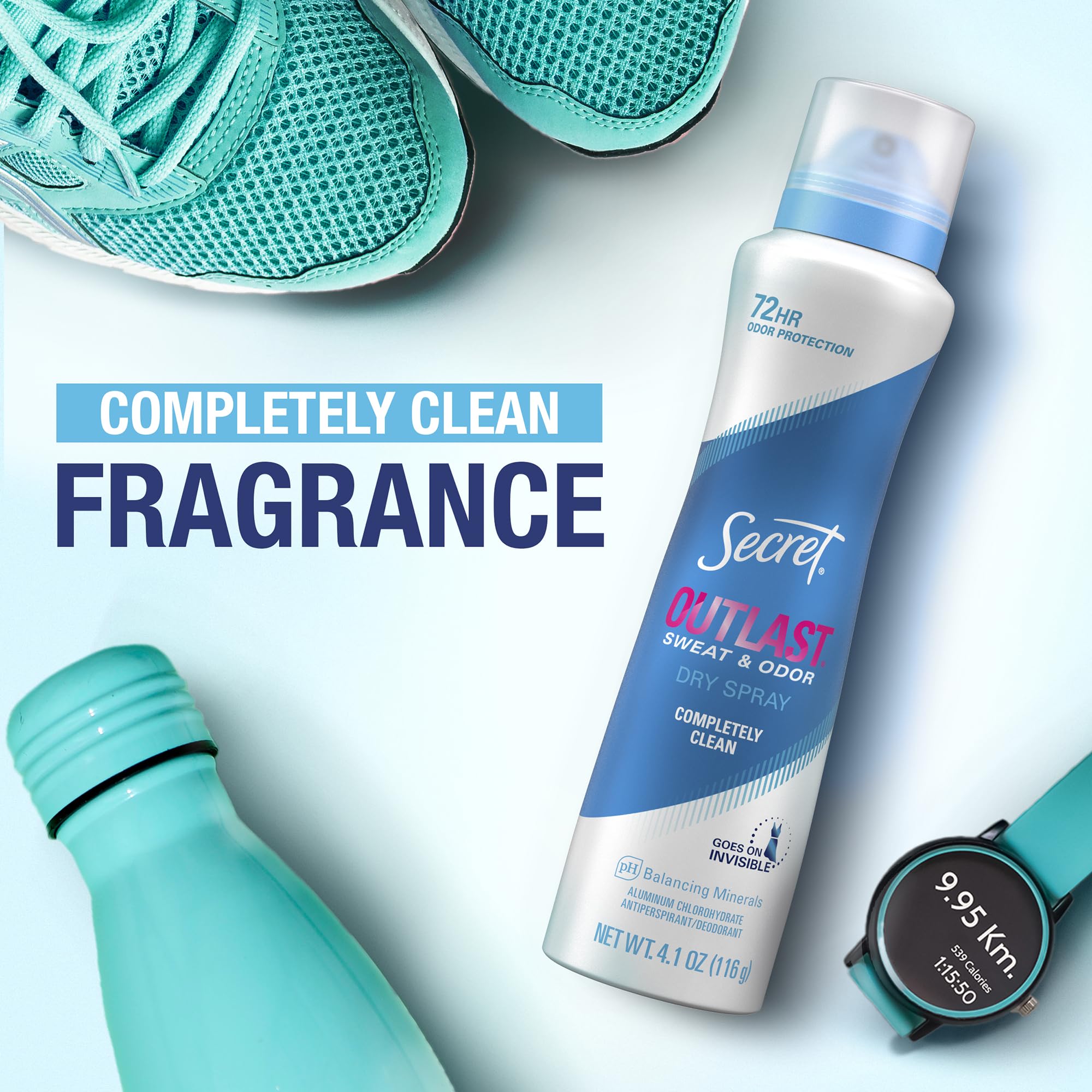 Secret Outlast Dry Spray completely clean scent enhances daily freshness.