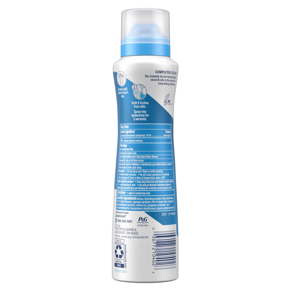 Secret Outlast Dry Spray packaging detail reinforces premium brand trust.