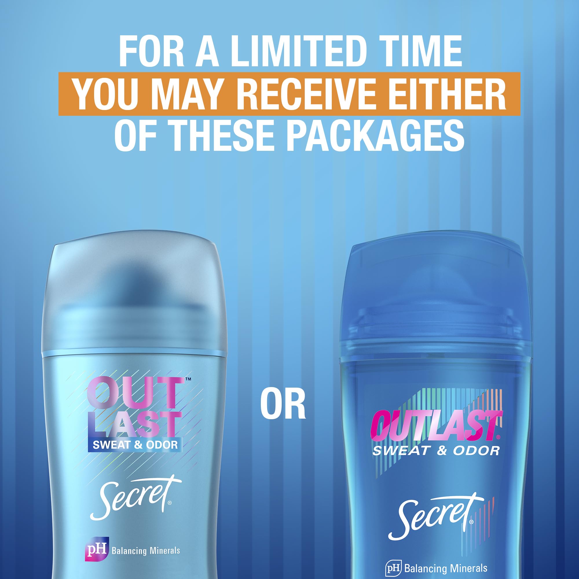 Secret Outlast graphic showing odor defense capability