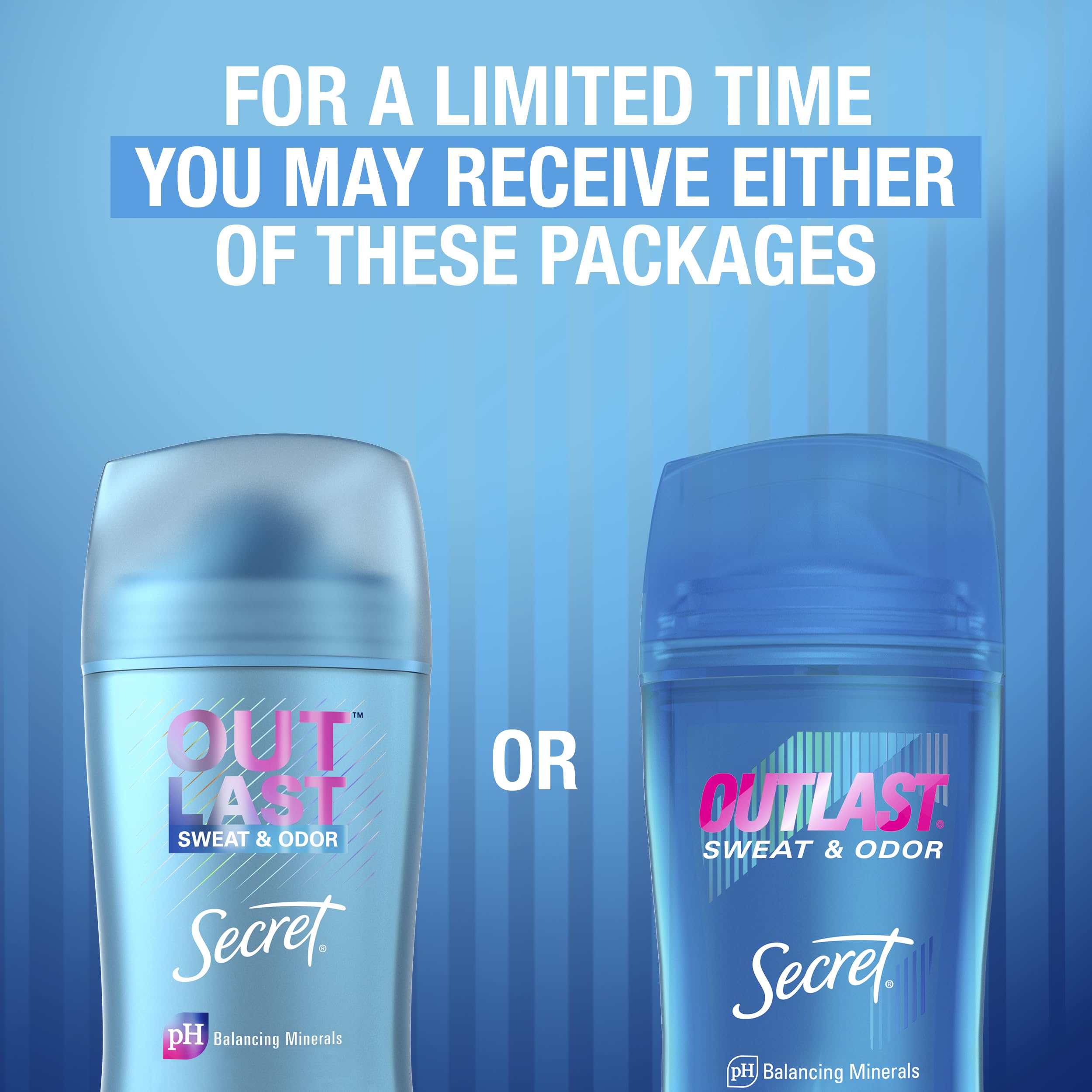 Secret Outlast sport fresh scent supports active days.