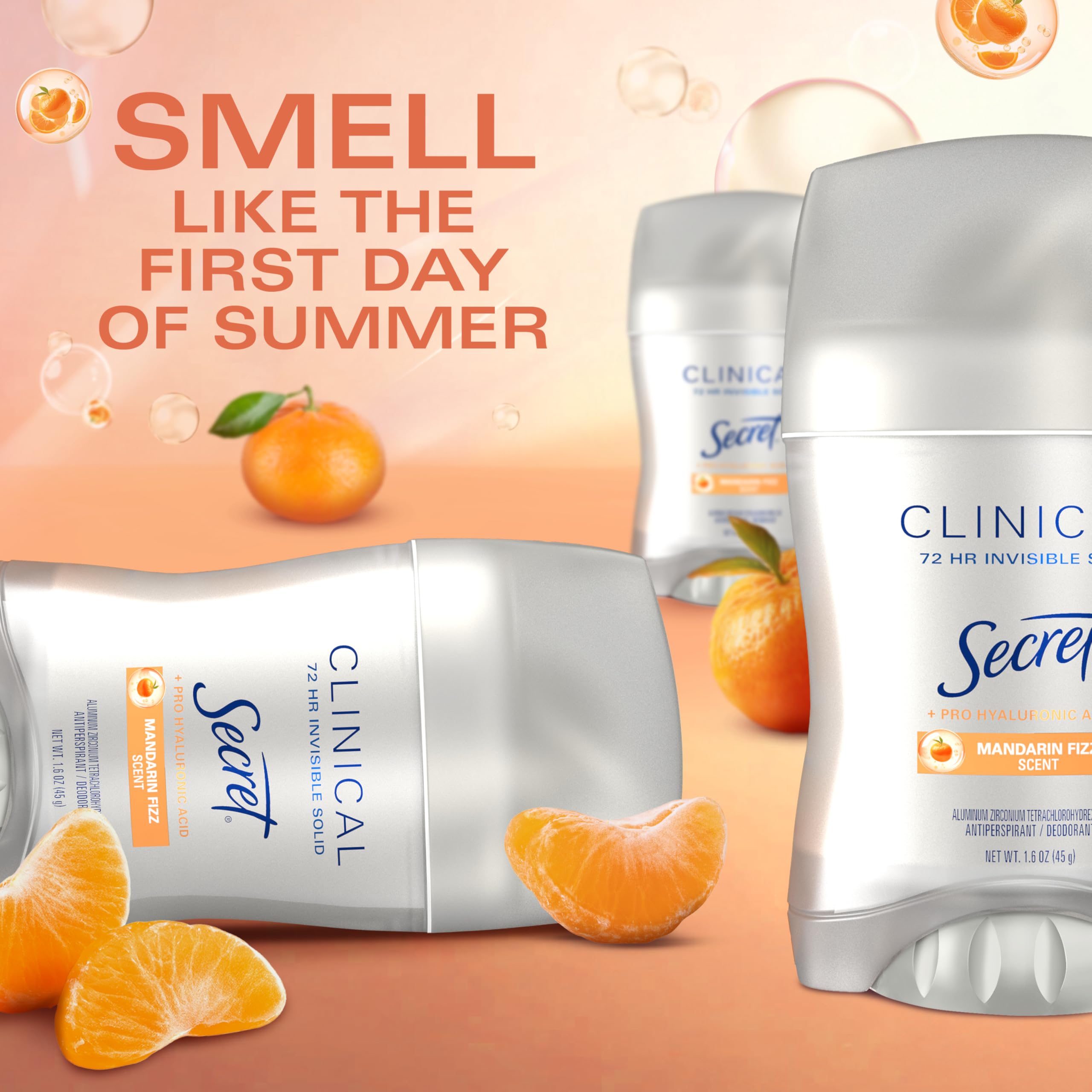 Secret Pro-Hyaluronic Acid ingredient graphic emphasizing skin-friendly care.
