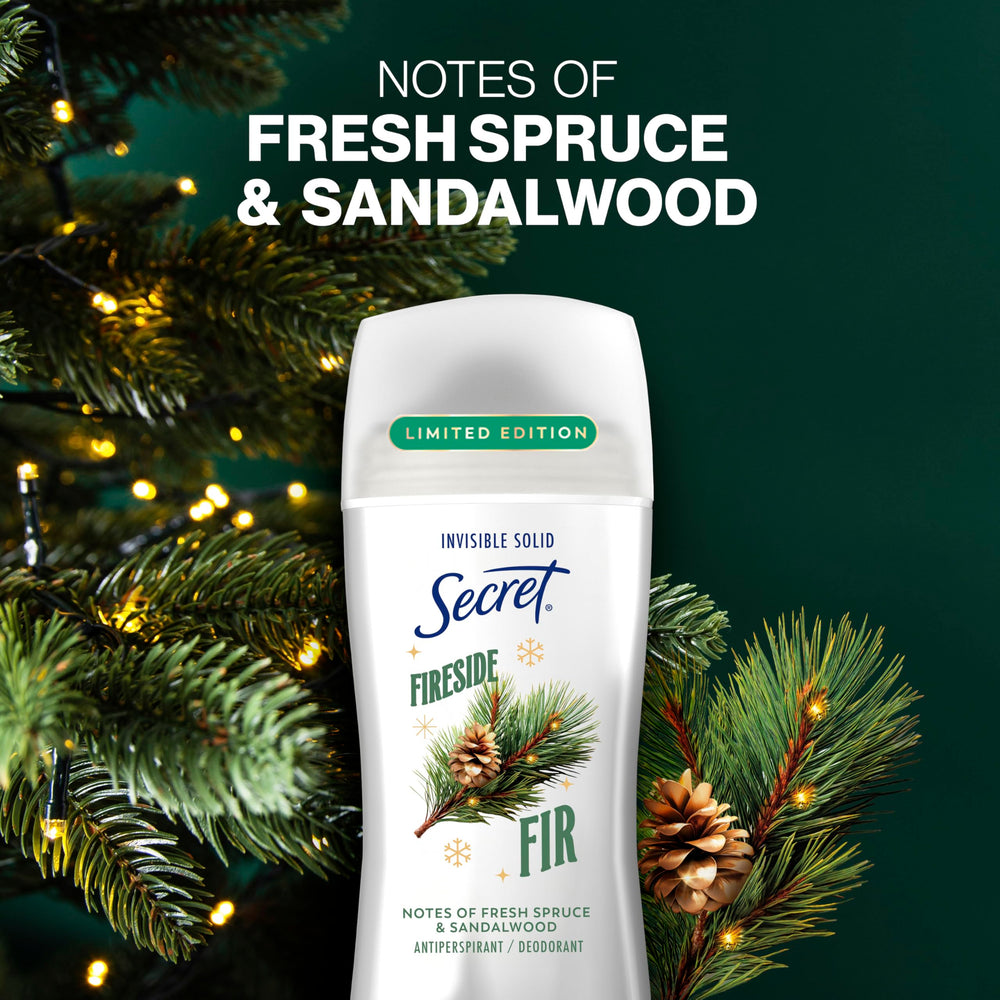 Secret Sandalwood Fir scent visual emphasizes seasonal mood