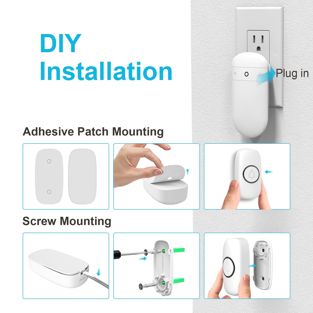 SECRUI multi-room doorbell system with two receivers in use