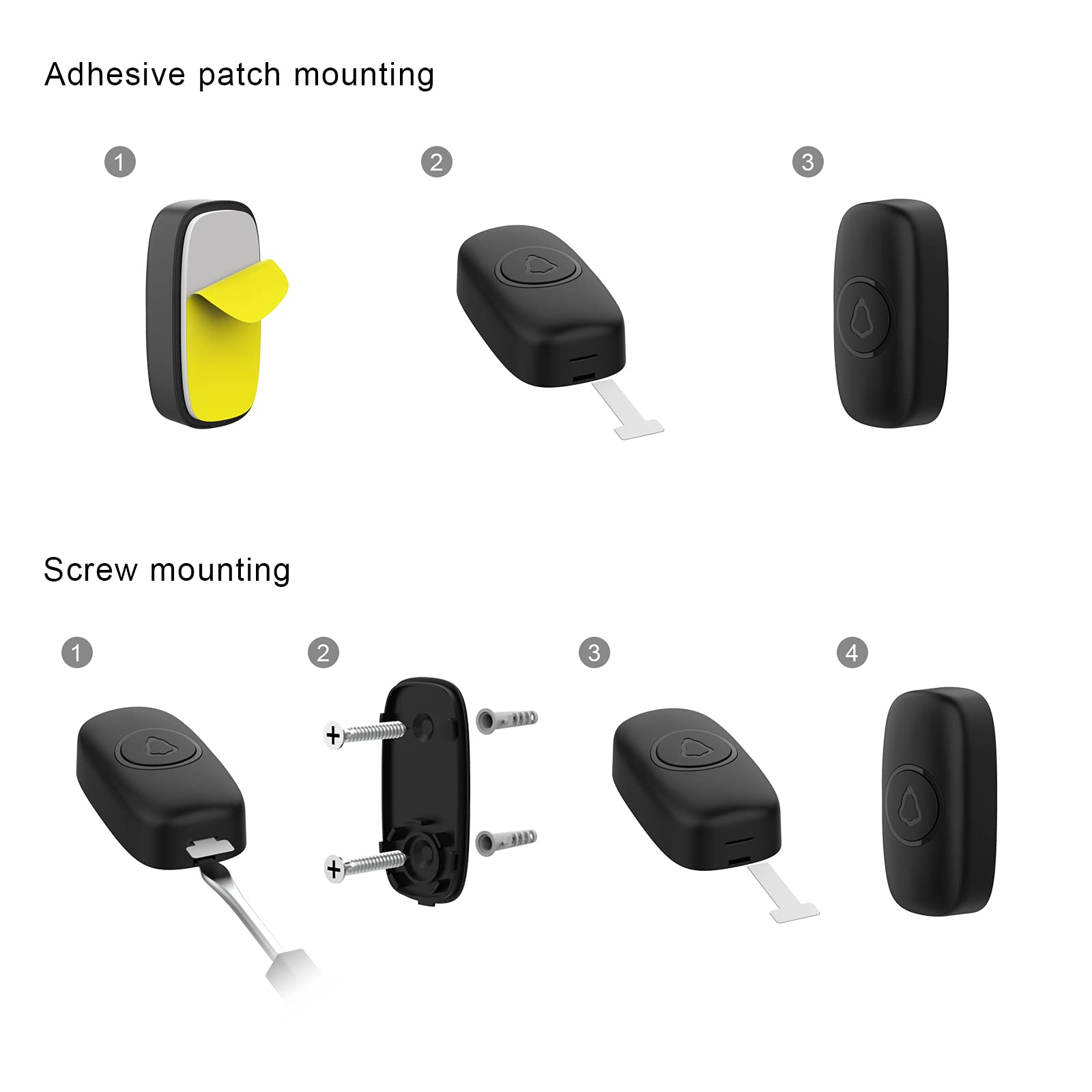 SECRUI doorbell transmitter shows battery life up to 3 years