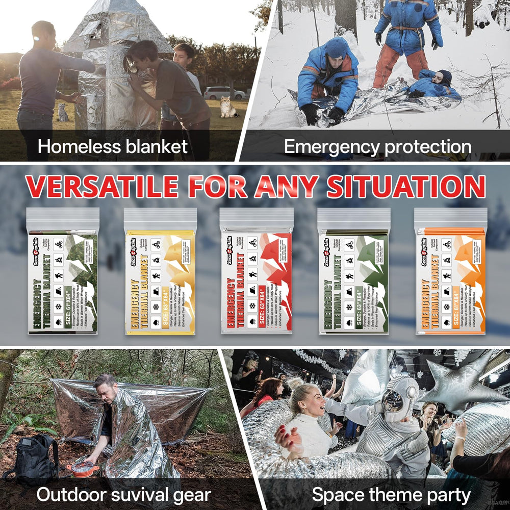 SecuCaptain survival blanket weatherproof design shields against wind and rain.