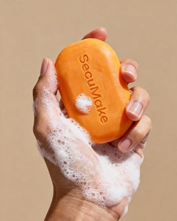 SecuMake Kojic Acid Soap packaging showing two bars for daily use