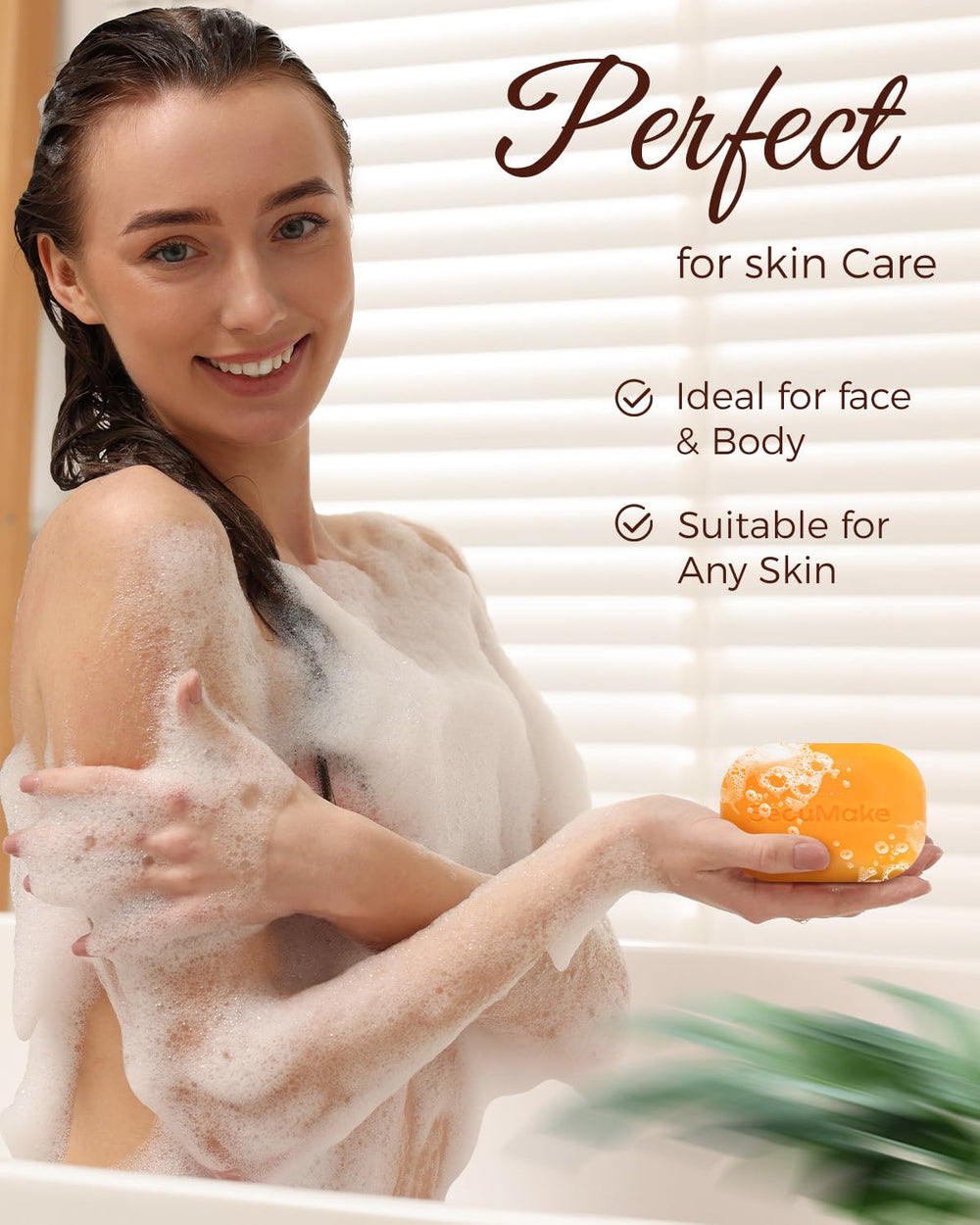 SecuMake Kojic Acid Soap with shea butter showing rich moisture for daily care