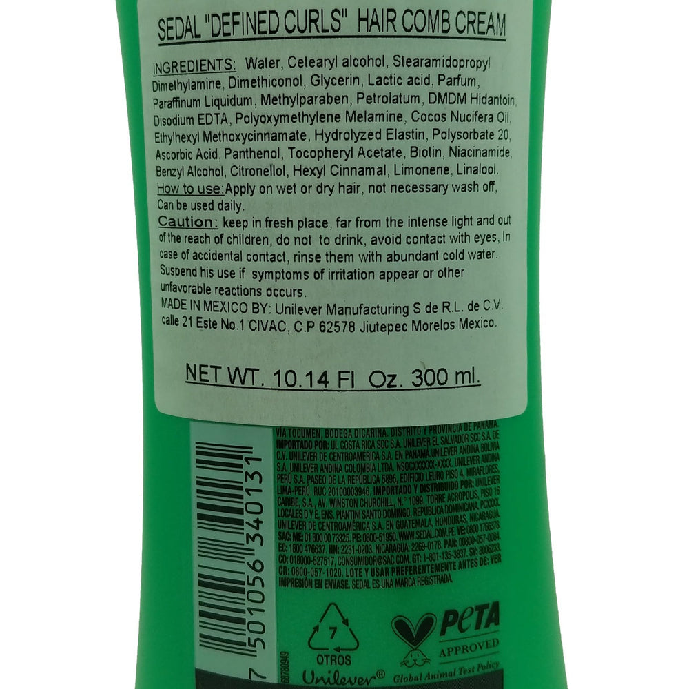 Front view of Sedal 2-pack packaging for defined curls.