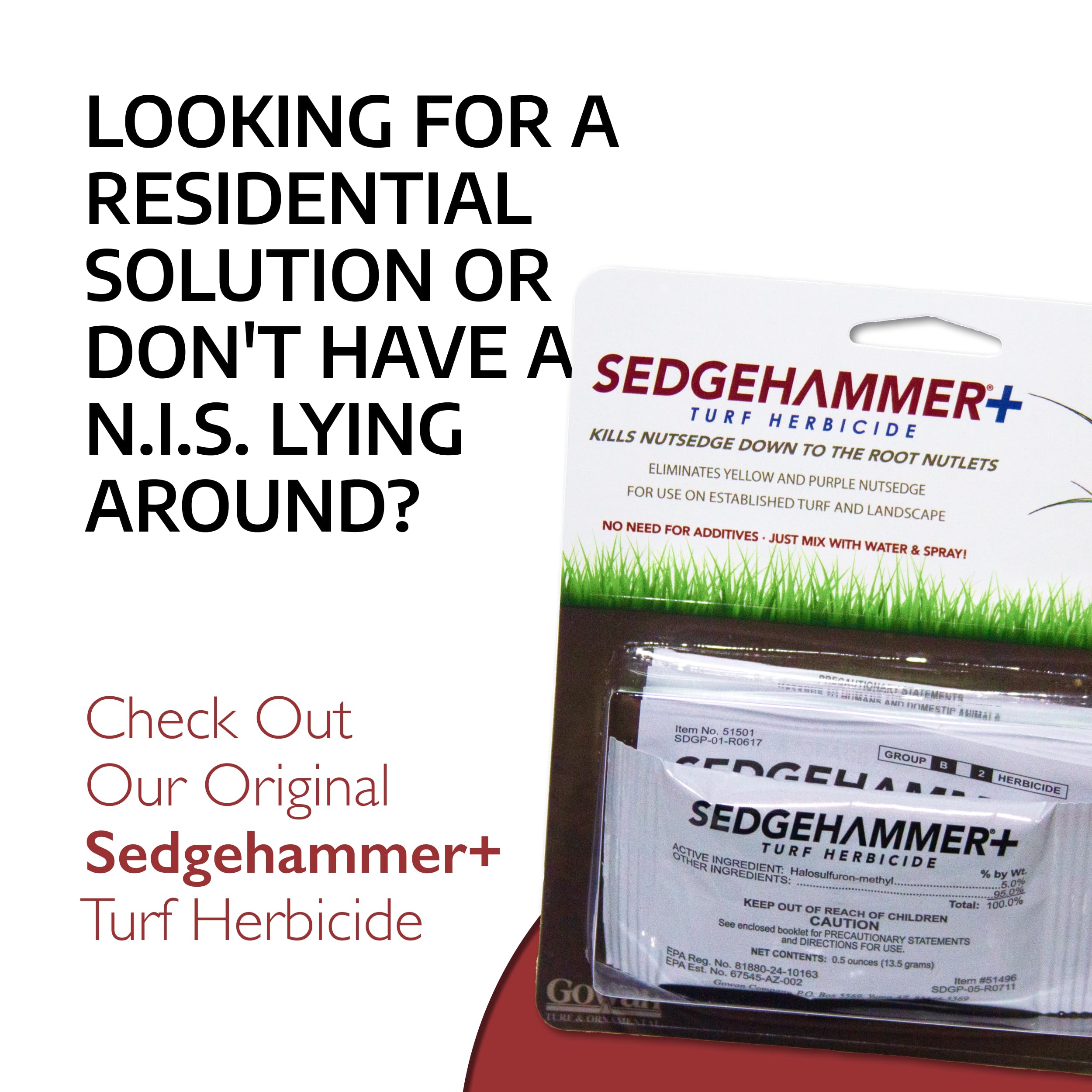 Sedgehammer supports various turf types including bermudagrass and fescue.
