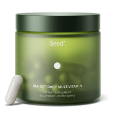 Seed DM-02 bottle front - vegan multivitamin for daily nutrient support.