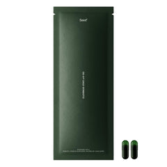 Seed DS-01 daily synbiotic bottle showing vegan, shelf-stable packaging for digestive balance