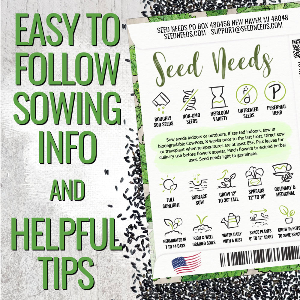 Seed Needs lemon balm thriving in sun or partial shade in a garden bed