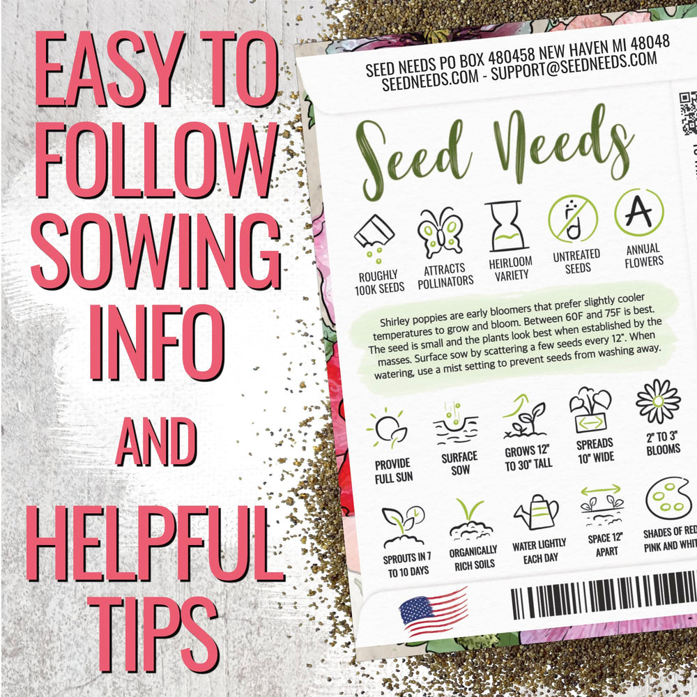 Seed Needs Shirley Mixed Poppy Seeds annual growth habit in sunny bed