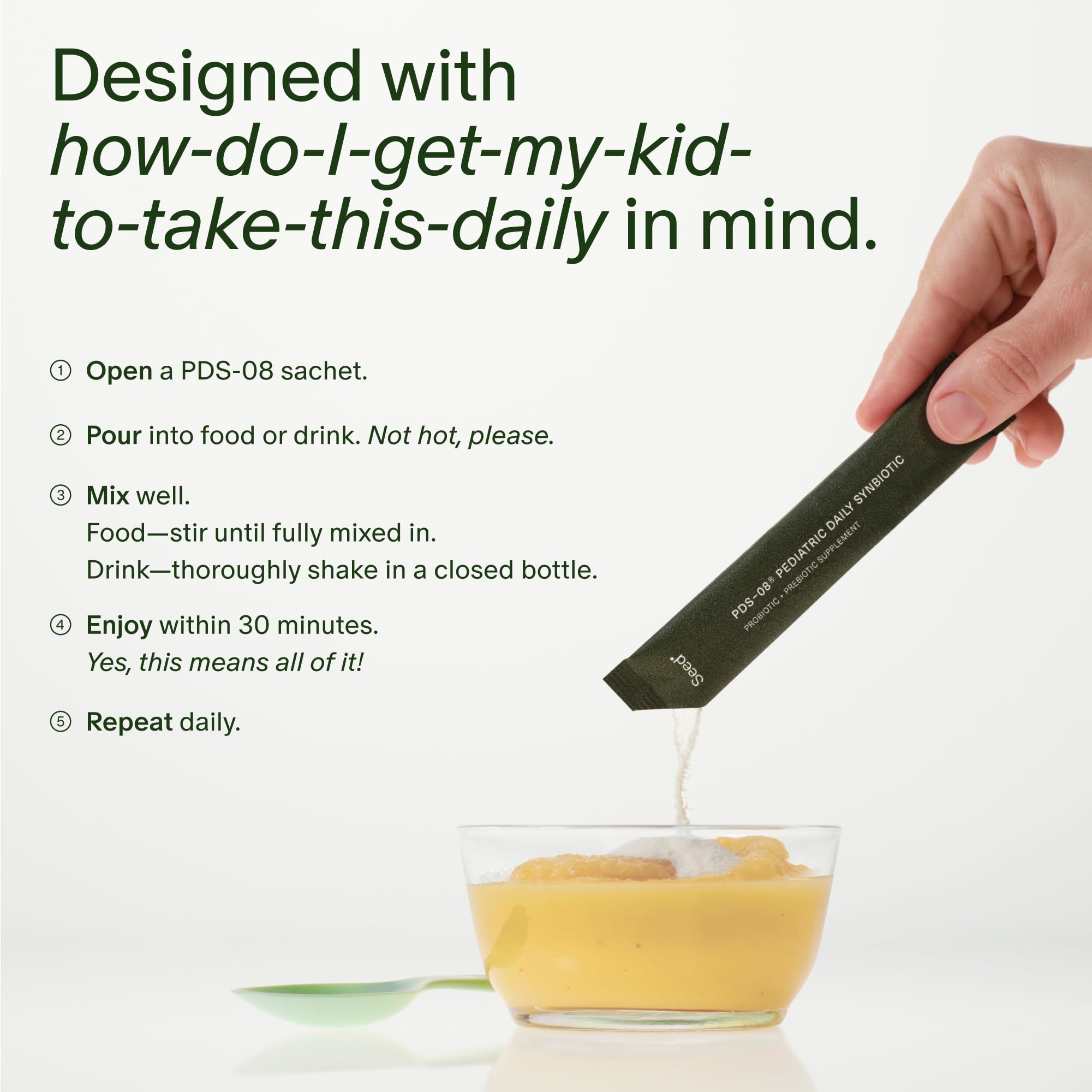 Seed PDS-08 nine-strain probiotic blend supports growing gut health.