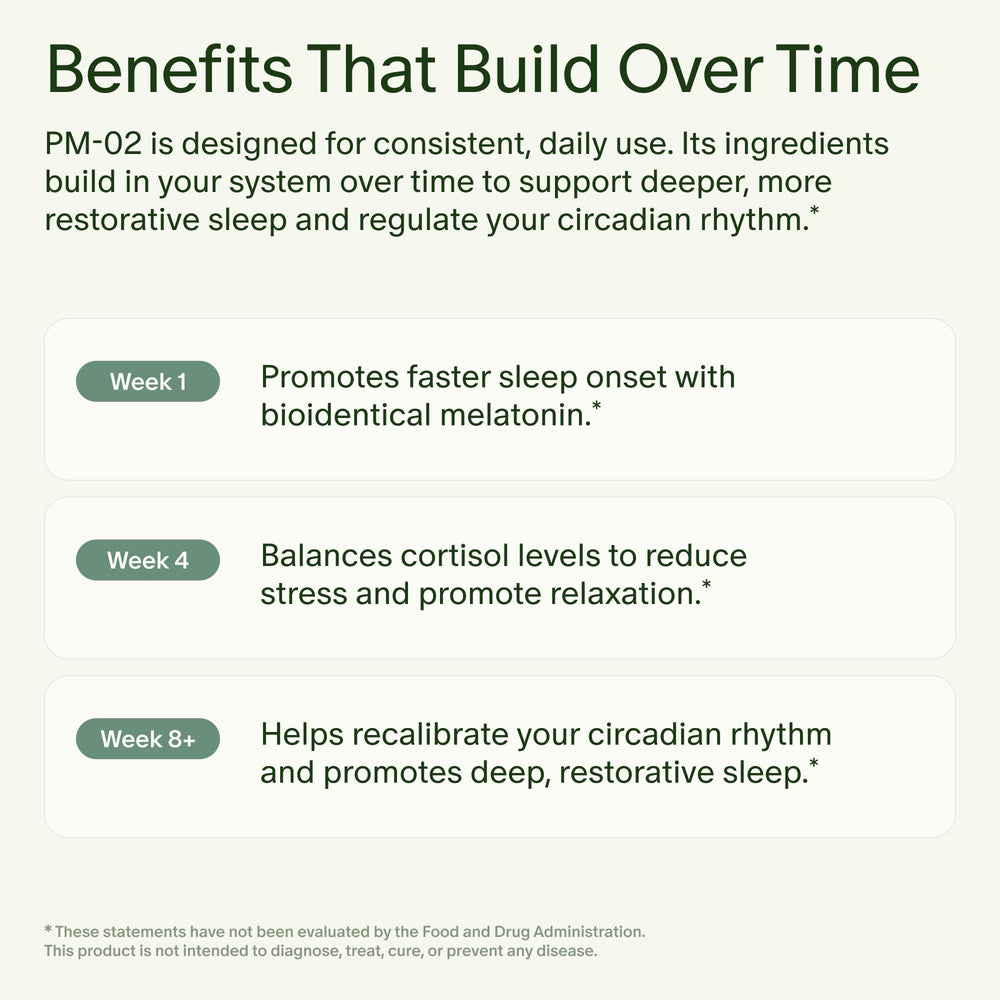 Seed PM-02 melatonin capsule detail showing bioidentical dose.