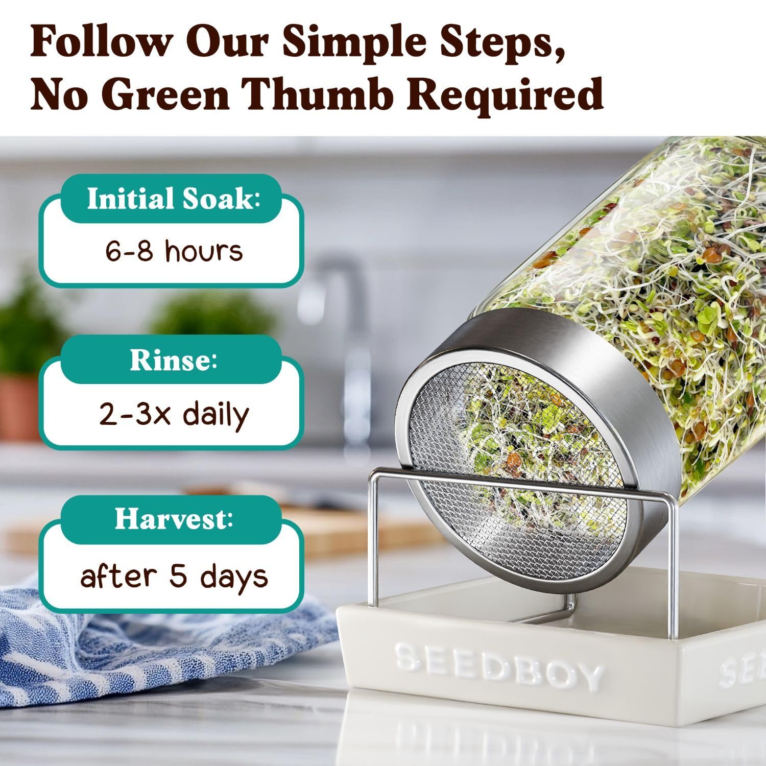 Seedboy USA-grown organic seeds ensure quality from farm to kitchen.