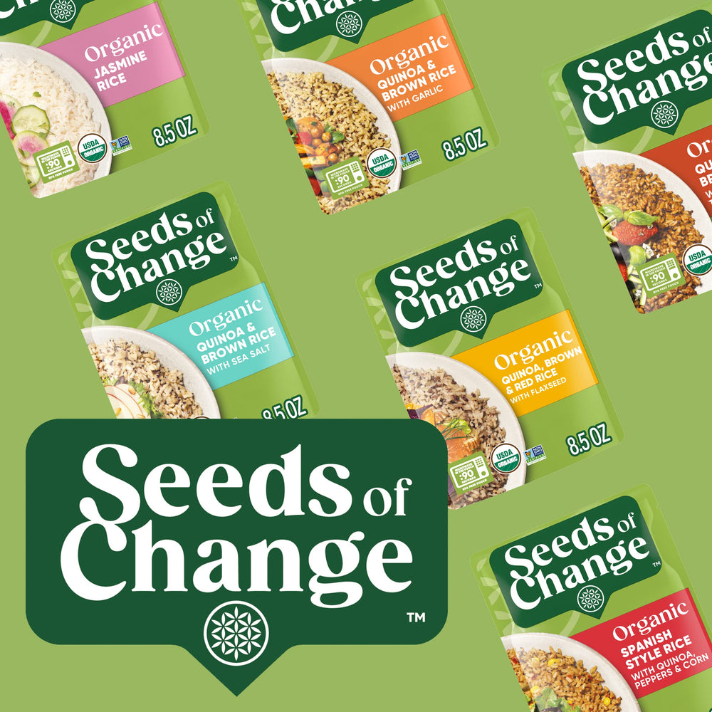 Flaxseed visible in the SEEDS OF CHANGE rice mix