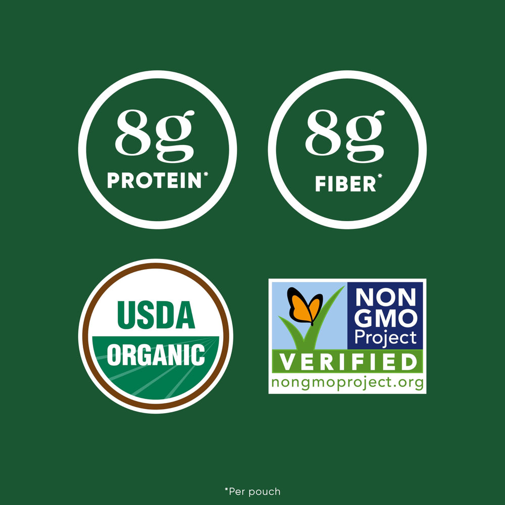SEEDS OF CHANGE microwave-ready quinoa and brown rice with garlic, fast meal option.