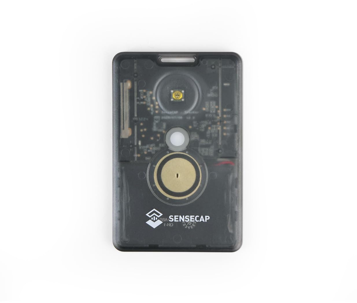 Seeed Studio SenseCAP Card Tracker T1000-E front view, multi-protocol support for flexible mesh deployments.