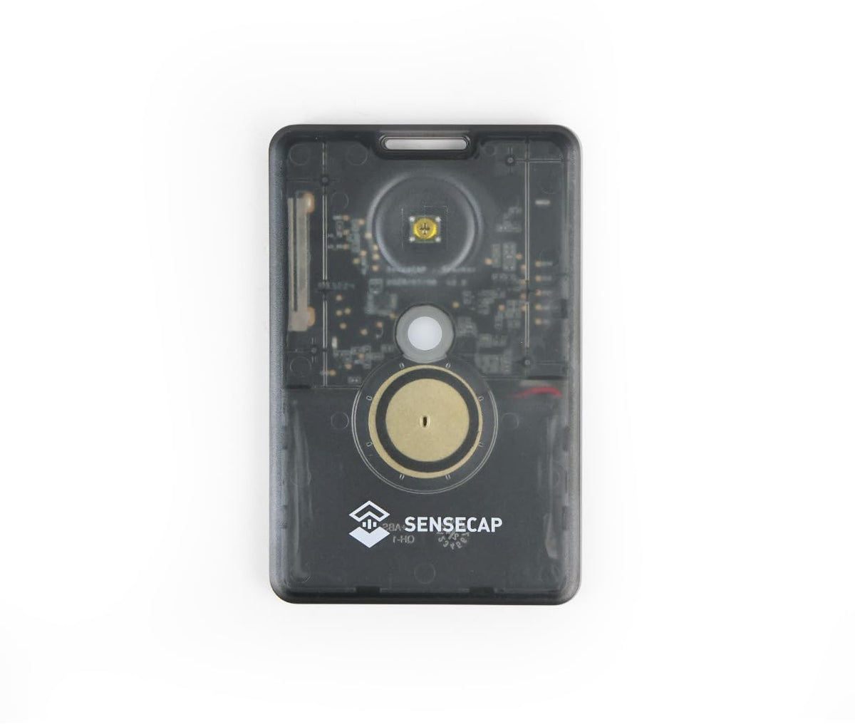 Seeed Studio SenseCAP Card Tracker T1000-E front view, multi-protocol support for flexible mesh deployments.