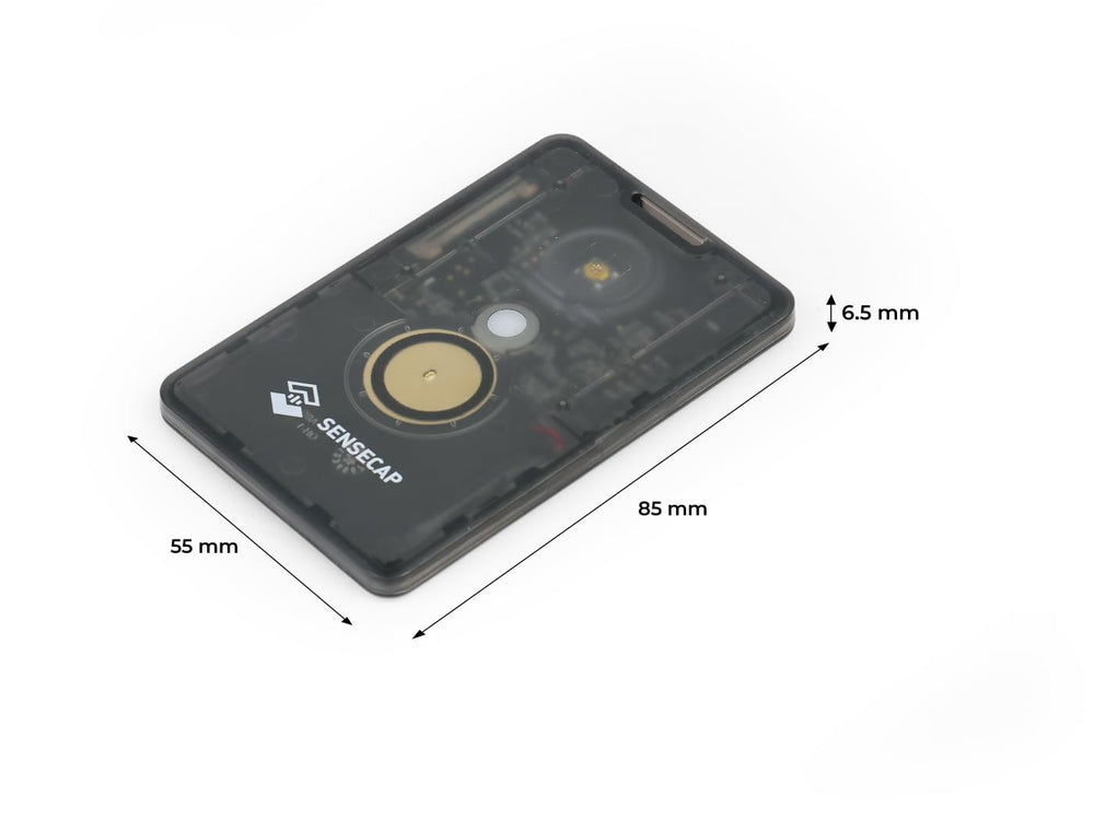 Seeed Studio SenseCAP Card Tracker T1000-E low-power remote monitoring capability.